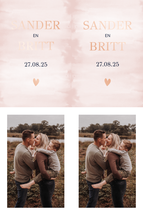 Pocketfold inleg - losse labels met foto en foliedruk