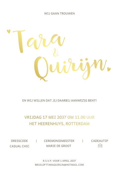 Pocketfold inleg - hoofdblad wit met foliedruk