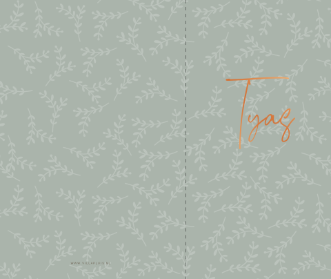 Jongens geboortekaartje met smalle voorkant en foliedruk koper