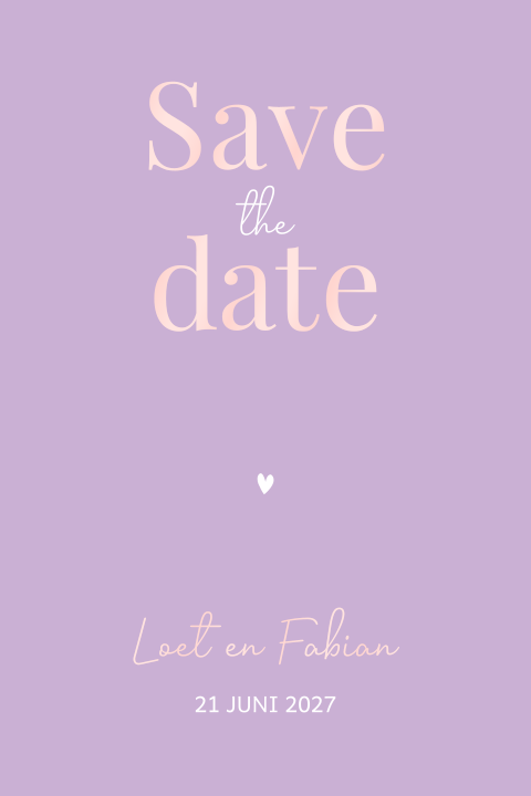 Rechthoekig Save the Date kaartje met spot UV lak