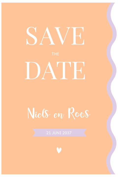 Save the date met golfrandje en vrolijke pastelkleuren