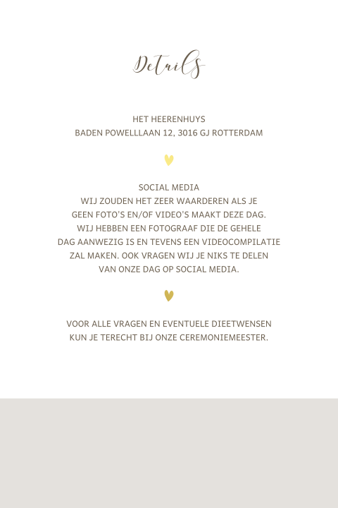 Pocketfold inleg - details kaartje wit met takjes