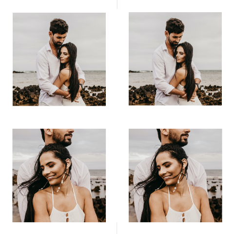 Fotokaartje met 2 fotostrips - trouwen