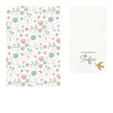 Labelkaartje met bloemenprint