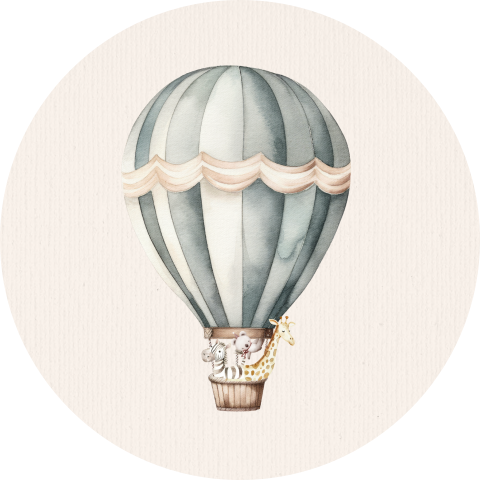 Sluitzegel met luchtballon met diertjes