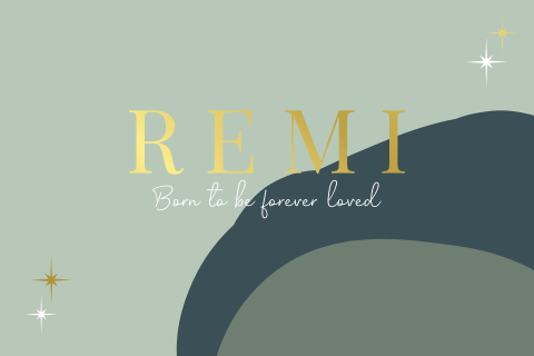 Geboortekaartje met organische vormen, sterren en foliedruk