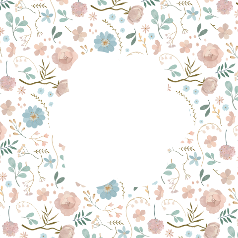 Stanskaartje met bloemen en vogeltjes