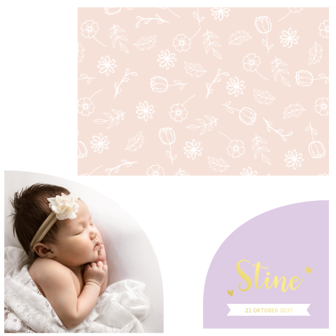 Lief meisjeskaartje met losse kaartjes en bloemenpatroon