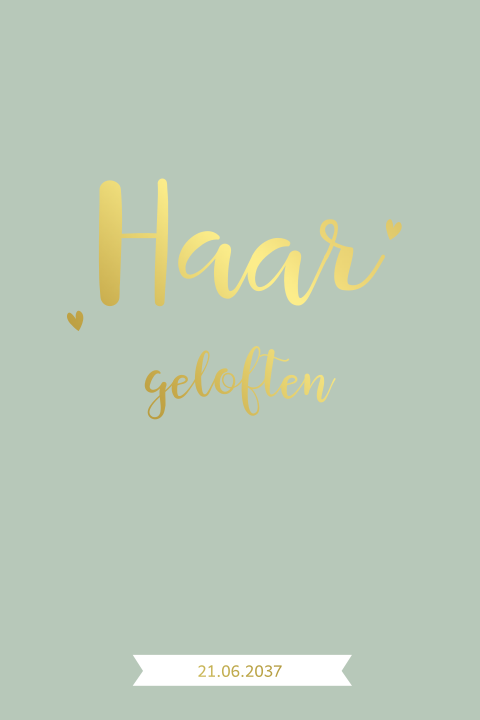 Rechthoekig gelofte boekje met goudfolie - voor haar