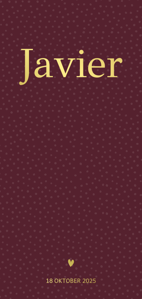 Geboortekaartje jongen met stipjes en goudfolie