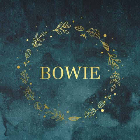 Geboortekaartje jongen met krans van blaadjes en goudfolie