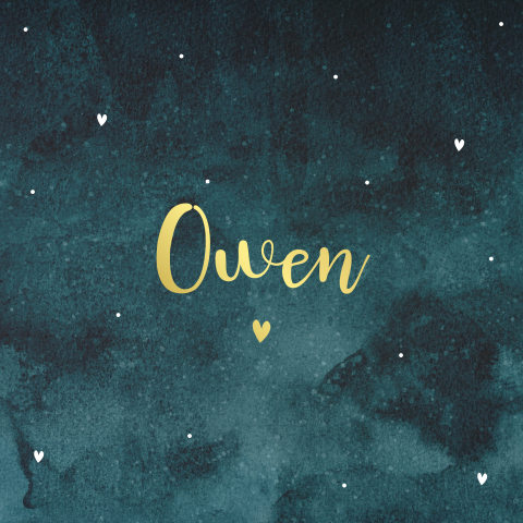 Geboortekaartje jongen met stipjes en goudfolie