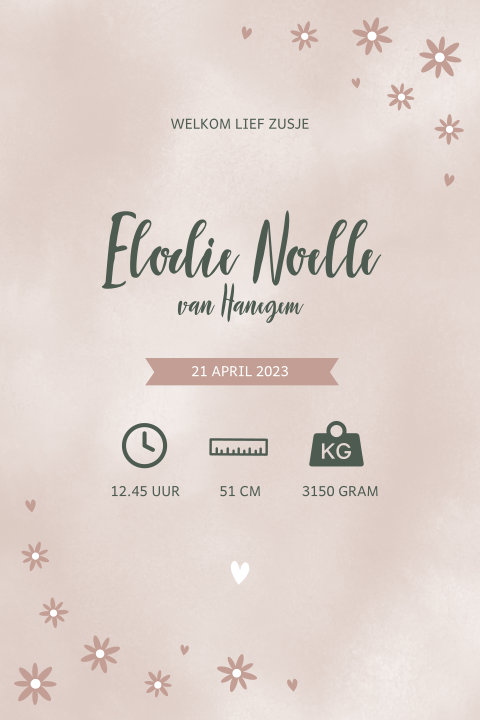 Poster met bloemetjes