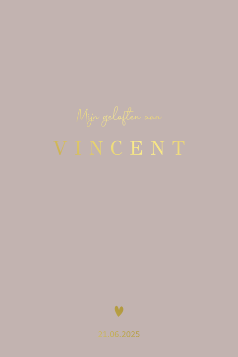 Persoonlijk gelofte boekje met naam - voor haar