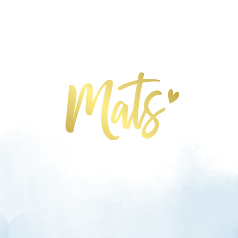 Geboortekaartje jongen met waterverf en foliedruk