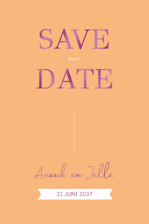 Strak save the date kaartje met spotlak