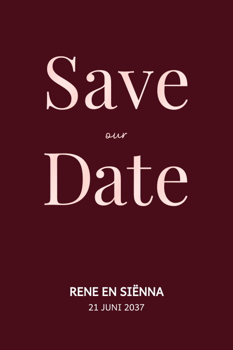 Rechthoekig, enkel save the date kaartje met spot UV letters