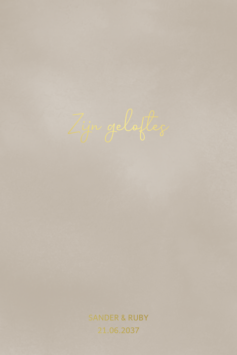 Rustig gelofte boekje met naam - voor hem