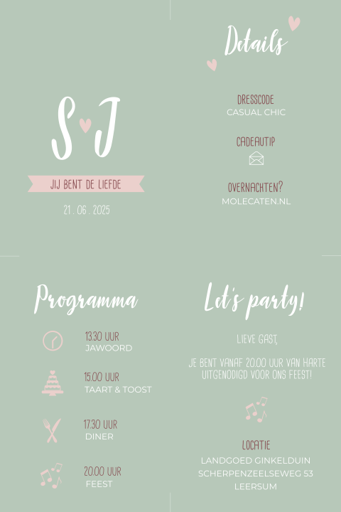 DIY trouwlabels met logo en programma