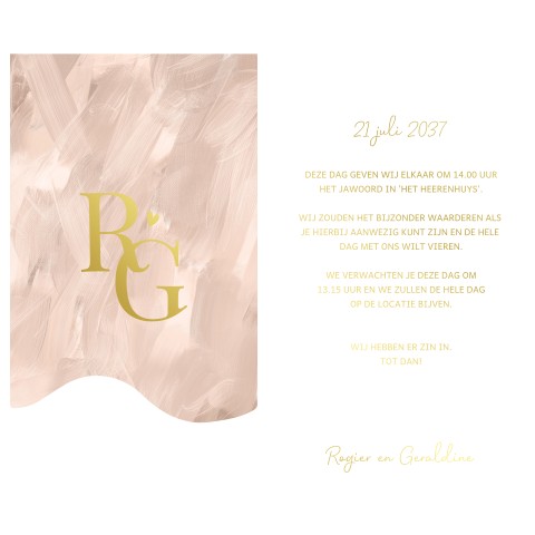 Labelkaartje met neutrale kleuren en foliedruk