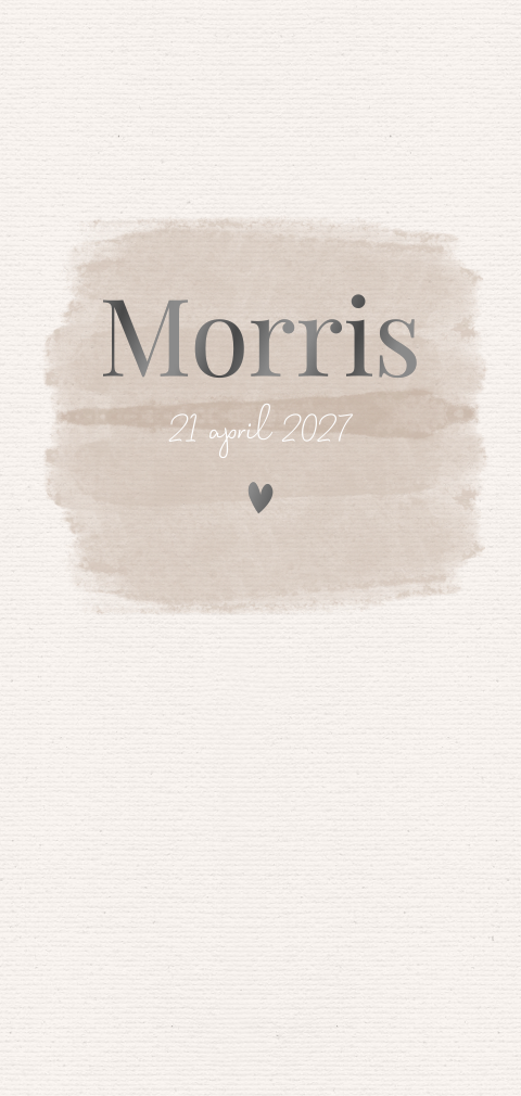 Jongenskaartje met zandkleuren en grijze UV spotlak