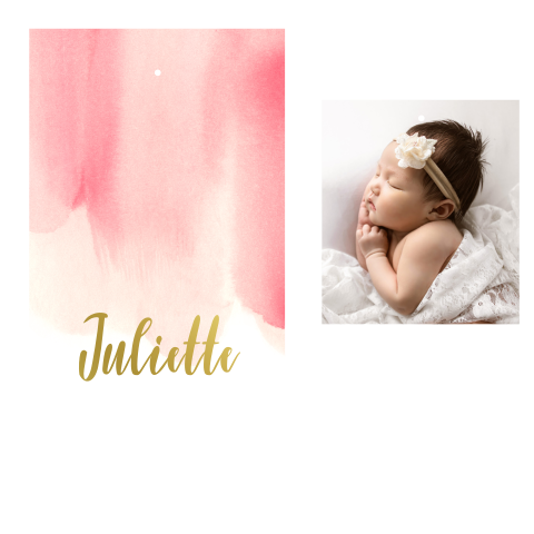 Labelkaartje met roze waterverf achtergrond foto