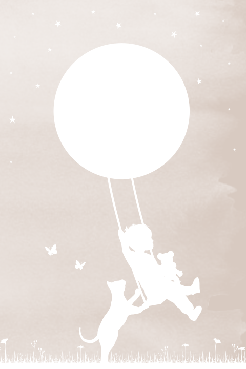 Geboortekaartje jongen met maan en schommel