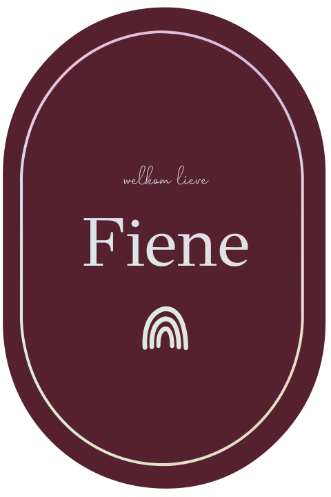 Geboortekaartje meisje met ovale vorm en holografische