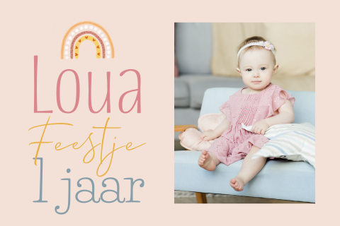 Uitnodiging kinderfeestje meisje foto