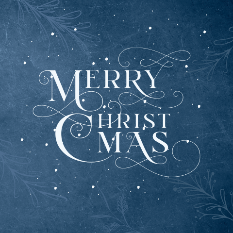 Blauw tegeltje met kersttekst