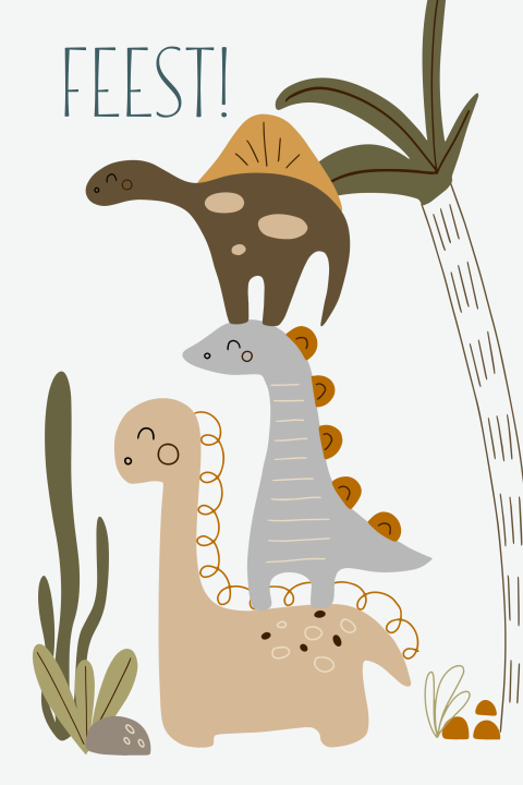 Uitnodiging kinderfeestje dinosaurus