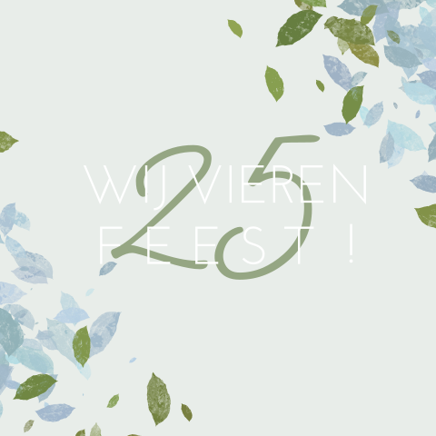 Huwelijks jubileumkaart botanisch 25 jaar