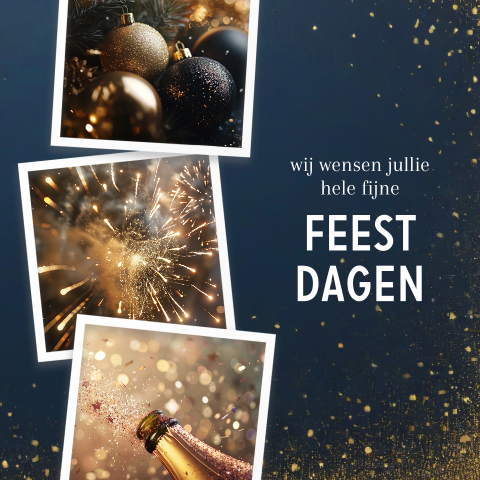 Zakelijke kerstkaart donkerblauw foto kaders