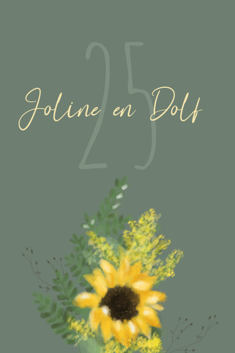Uitnodiging huwelijksjubileum zonnebloem