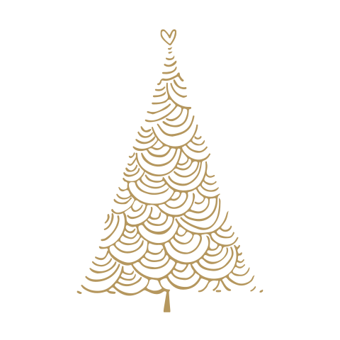 Sluitzegel kerstboom boogjes silhouette