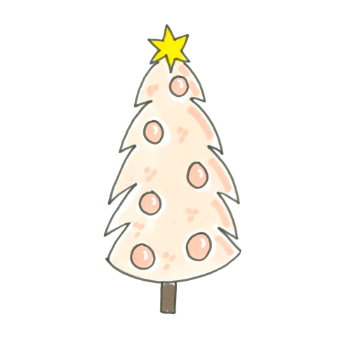 Sluitzegel kerst lichtroze kerstboom met bollen