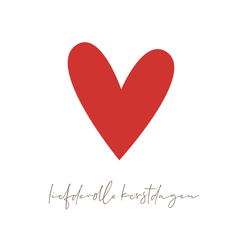 Kersttegel rood hart