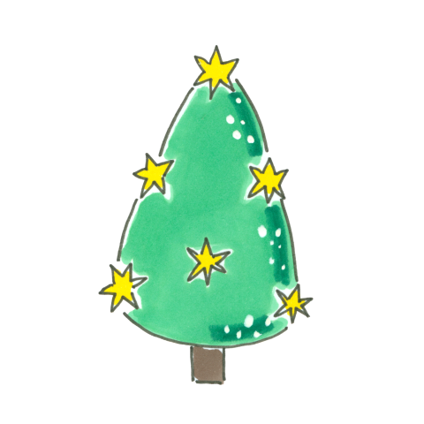 Sluitzegel kerstboom driehoek groen met sterren