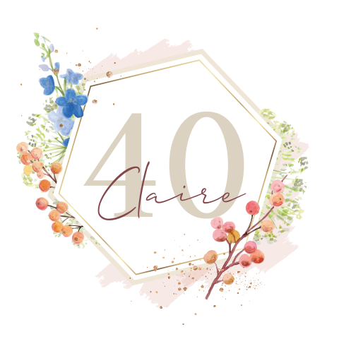 Uitnodiging verjaardag kader met bloemen