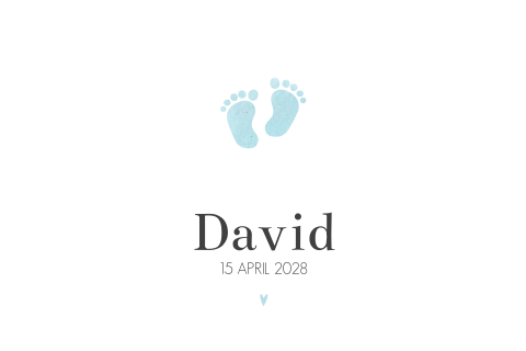 Geboortekaartje jongen voetjes blauwe watercolor