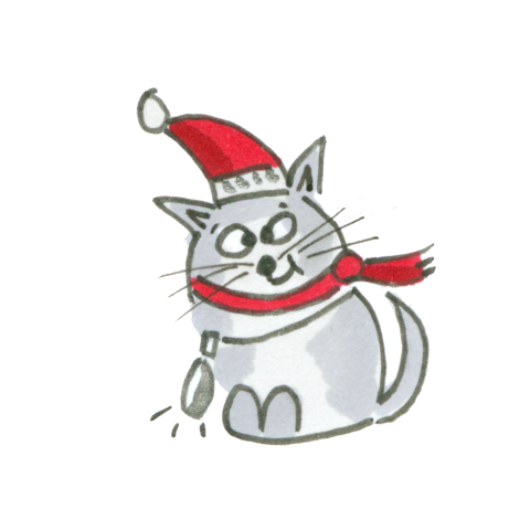 Sluitzegel kerst poes met kerstmuts