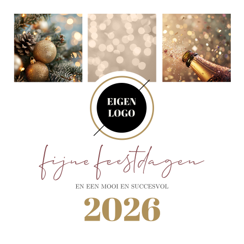 Zakelijke kerstkaart 3 foto met logo