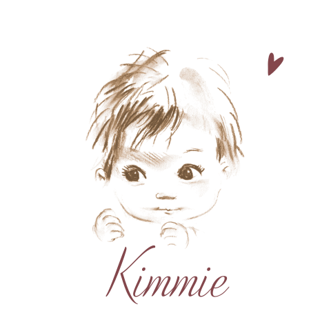 Geboortekaartje pentekening sepia baby