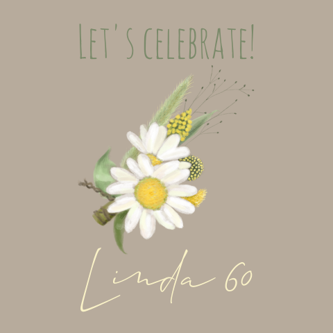 Uitnodiging verjaardag bloemen
