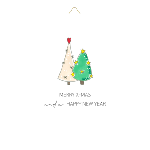 Tegeltje kerst 2 kerstbomen