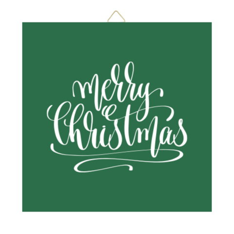Tegeltje Kerst groen Merry Christmas