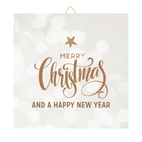 Kersttegeltje beige met tekst
