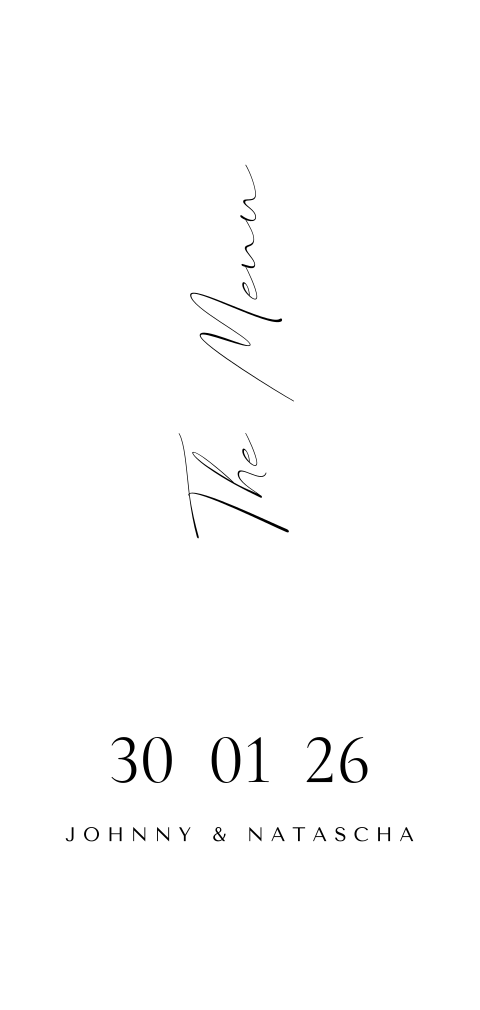 Classic blush menukaart sierlijk