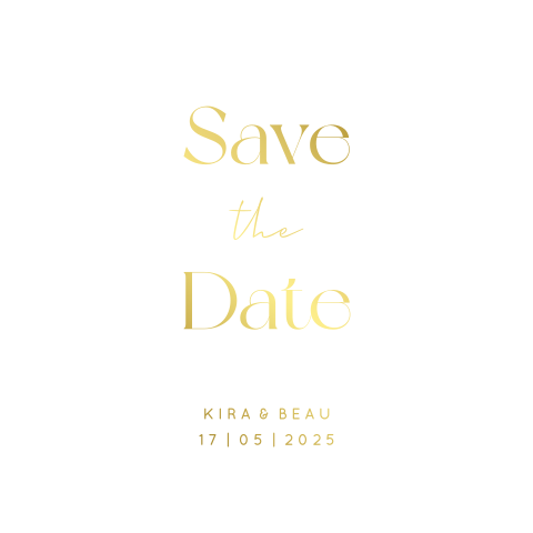 Save the date goudfolie salie groen klassiek