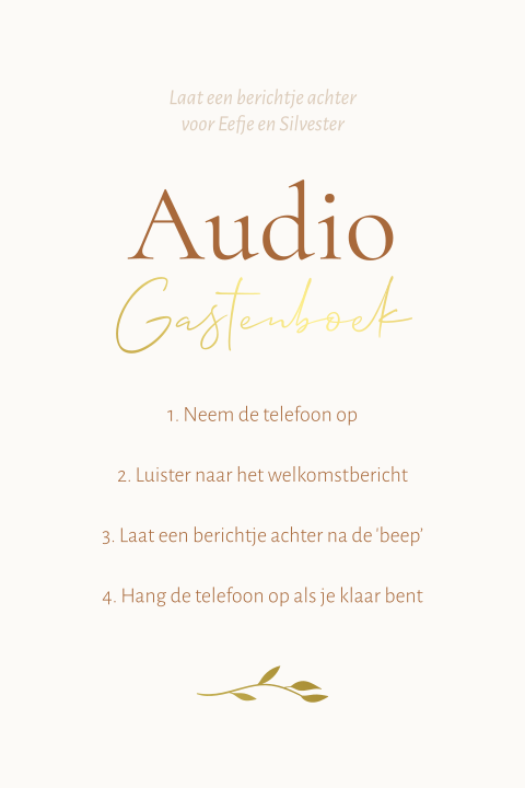 Audiogastenboek kaartje boho chic